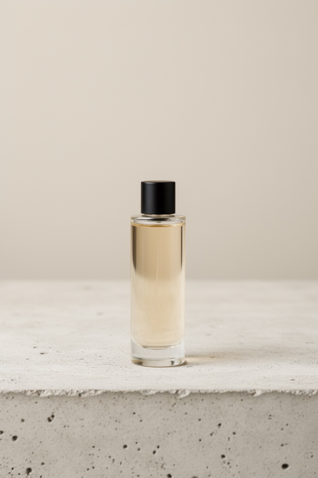 Minimal cylindrical perfume bottle